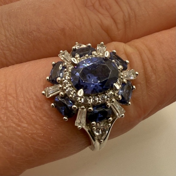 Vintage Sterling Silver Tourmaline Ring sz 10 - Picture 7 of 14